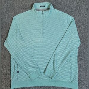 Turtleson 1/4 Zip Pullover Men XL Striped Performance Golf Quarter Zip 1899 Logo